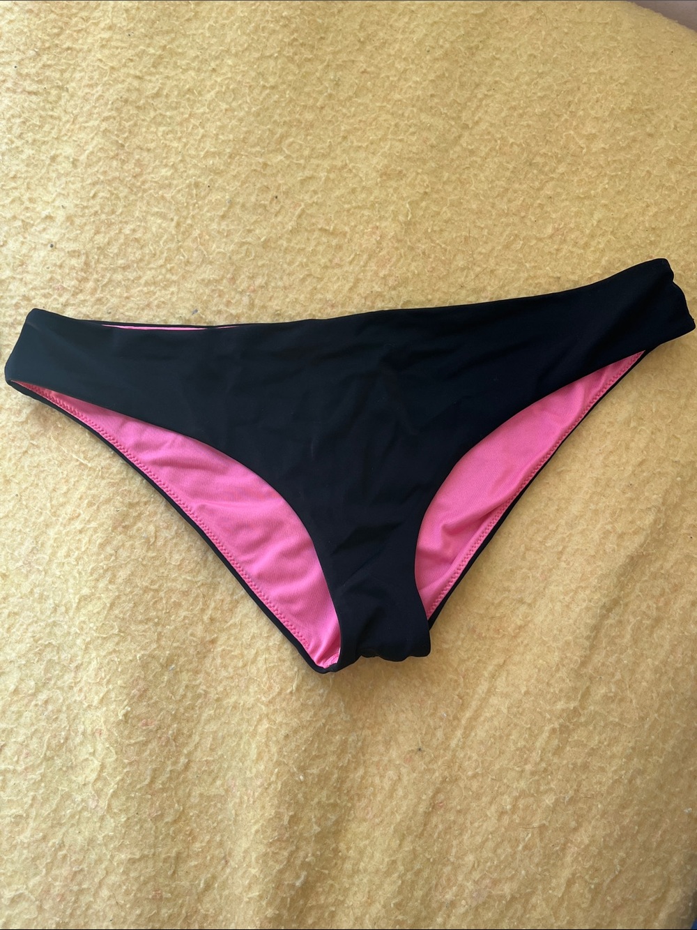 PINK Victoria's Secret Black Bikini Bottoms with Pink Lining